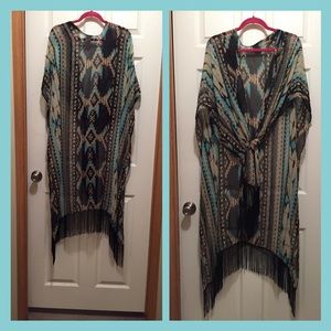 Shawl chiffon with fringe